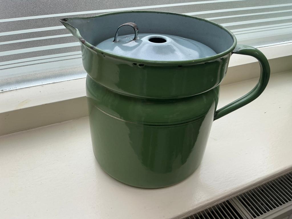 Emaille melk koker., Ophalen of Verzenden