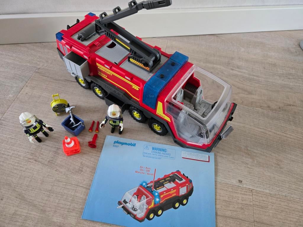 Playmobil 5337 luchthaven brandweer met licht en geluid, Ophalen of Verzenden, Zo goed als nieuw, Complete set