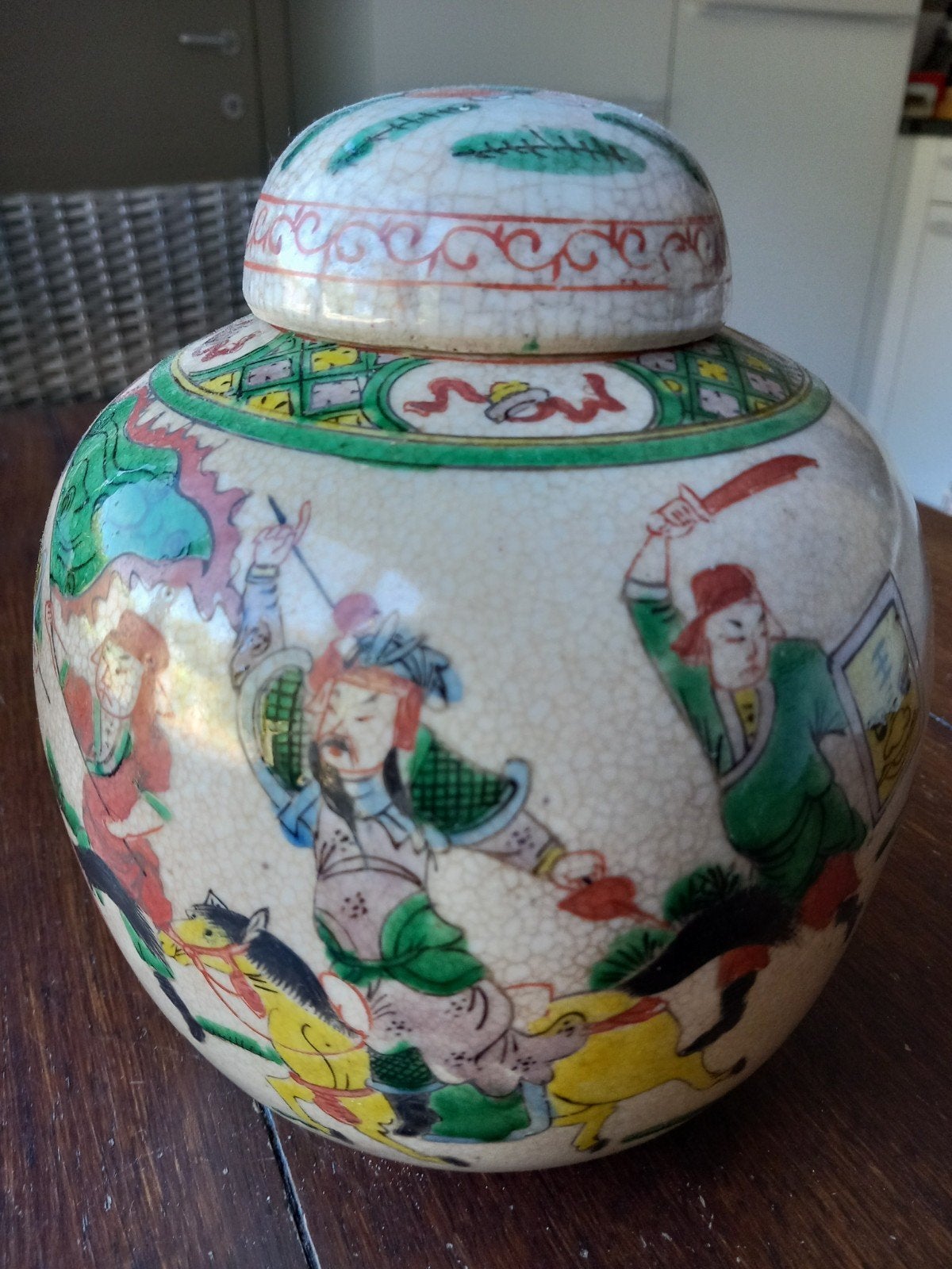 Antieke Chinese Nanking gemberpot met deksel, Antiek en Kunst, Curiosa en Brocante, Ophalen