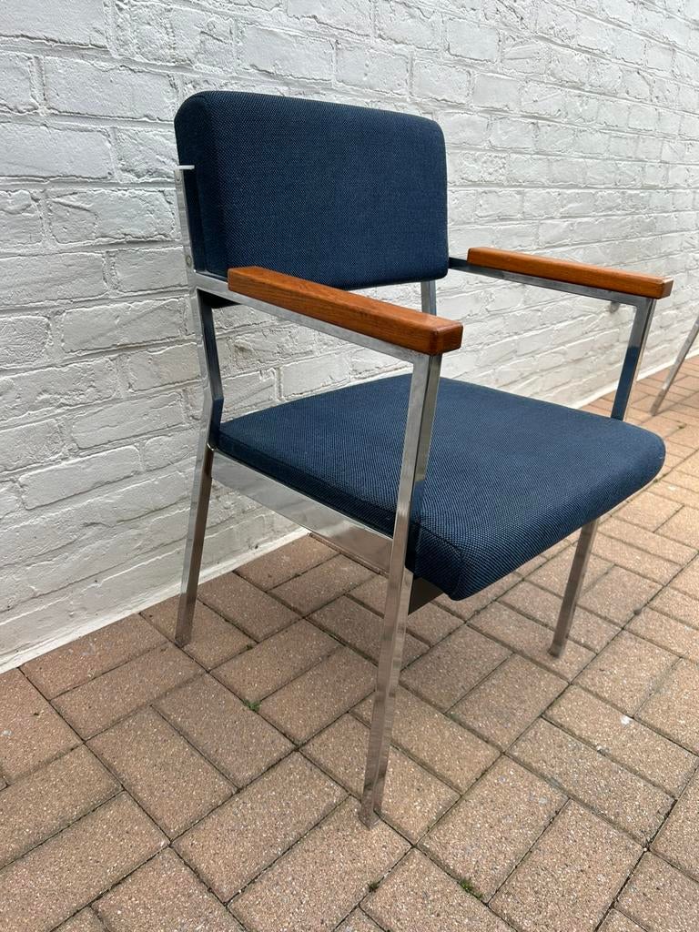 Set industriële design stoelen–Barro/Galvanitas stijl(1988), Huis en Inrichting, Stoelen, Ophalen, Zo goed als nieuw, Bruin, Metaal
