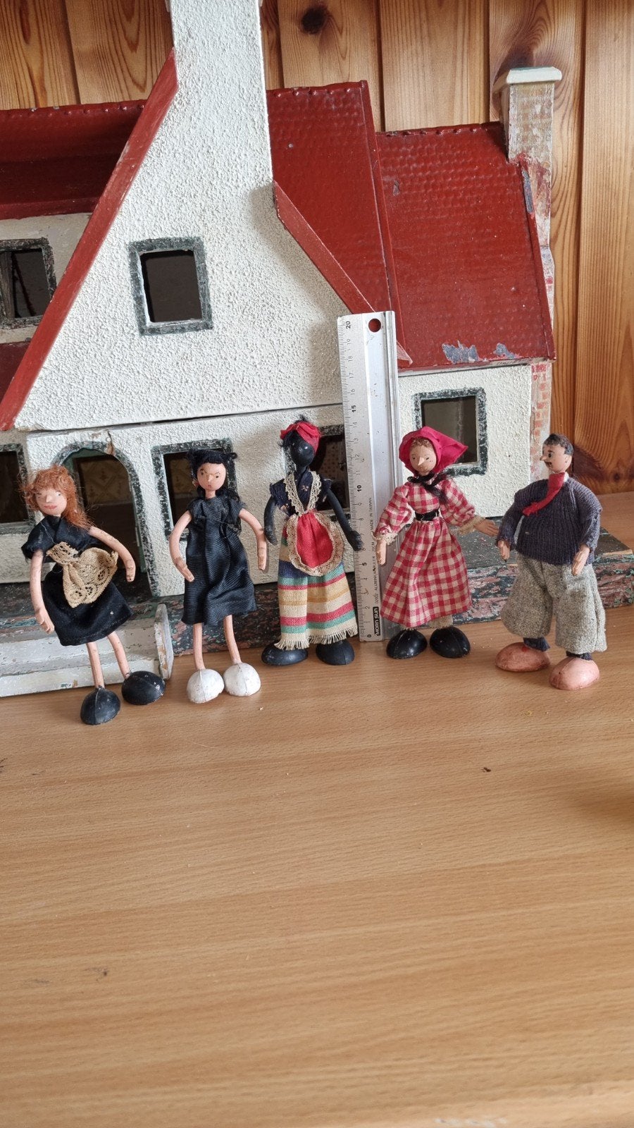 Vintage Poppenhuis buigpoppen., Ophalen of Verzenden, Gebruikt, Pop