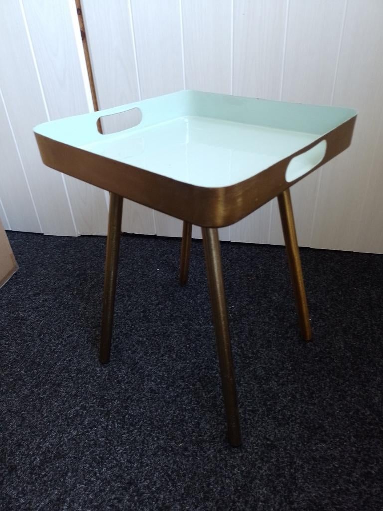 Bijzettafel goud met mintgroen - Intratuin (nieuw), 45 tot 60 cm, Minder dan 55 cm, Modern, Scandinavisch, Metaal of Aluminium
