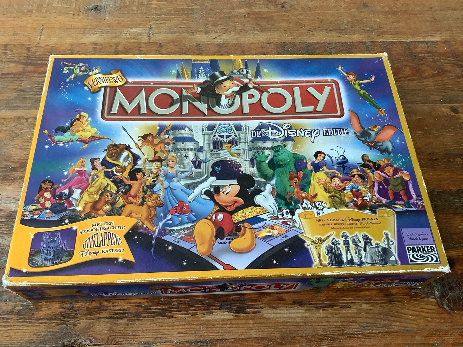 Monopoly: Disney Editie - Bordspel met Uitklapbaar Kasteel, Hobby en Vrije tijd, Drie of vier spelers, Ophalen of Verzenden, Zo goed als nieuw