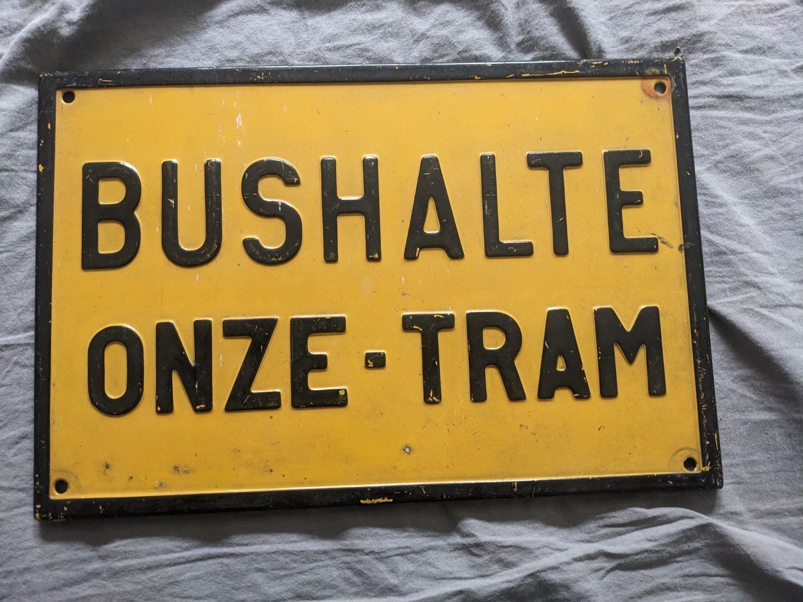 Vintage Bushalte Onze-Tram, Verzamelen, Ophalen of Verzenden, Gebruikt, Tram, Overige typen