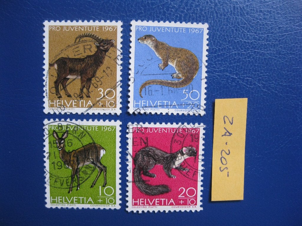 zwitserland - dieren 1967 (za-205), Ophalen of Verzenden, Gestempeld