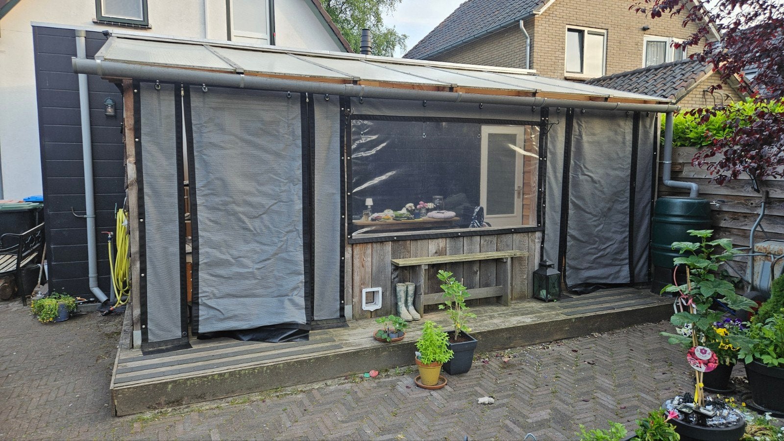 Veranda doeken, Tuin en Terras, Tuinhuizen, Ophalen, 3 ramen of meer