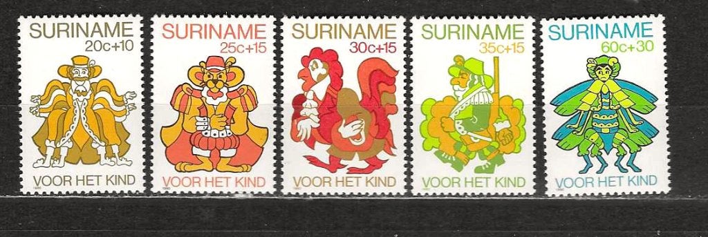 Suriname 224-228 postfris, Ophalen of Verzenden, Postfris