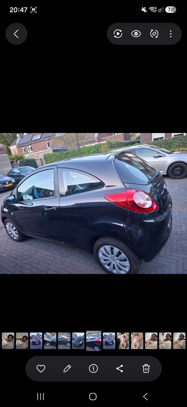 Ford Ka 1.2 69pk 2012 Zwart, Auto's, Ford, Voorwielaandrijving, 1242 cc, 4 cilinders, 4 stoelen