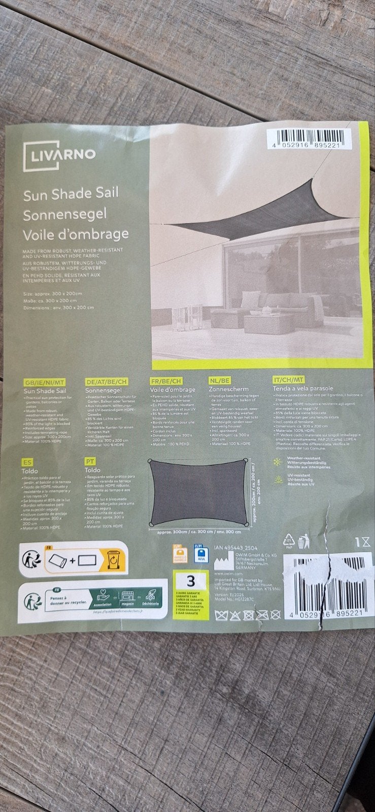 Te koop nieuw schaduwdoek 2x3 meter, Ophalen of Verzenden, Nieuw