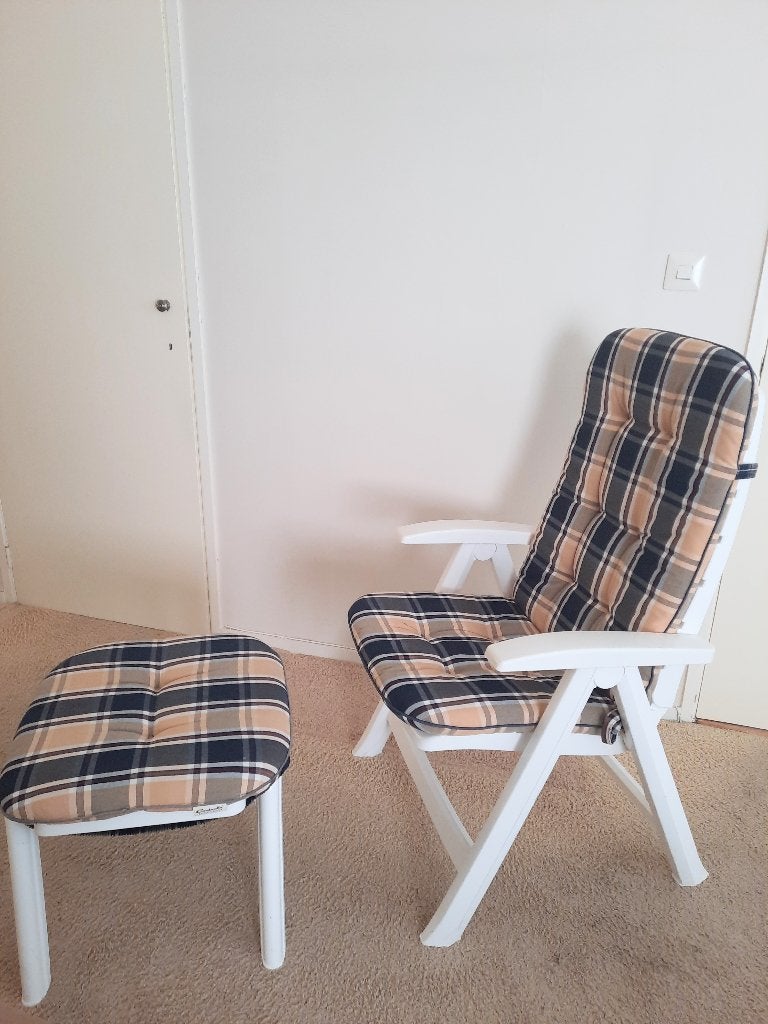 4 Zomerstoelen, Ophalen, Gebruikt, Kunststof, Inklapbaar