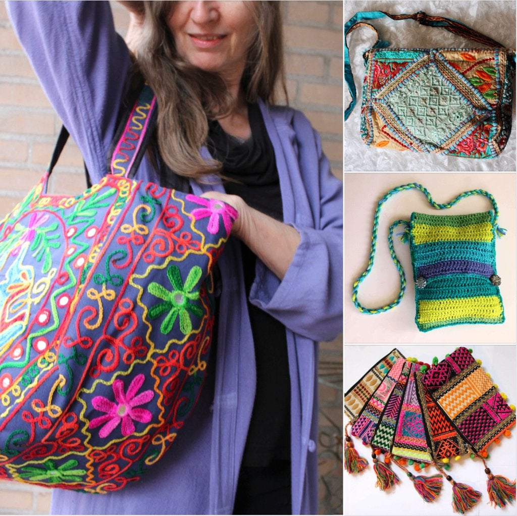 Boho hippie chic schoudertas Bohemian handtas groot of klein, Ophalen of Verzenden, Nieuw, Handtas