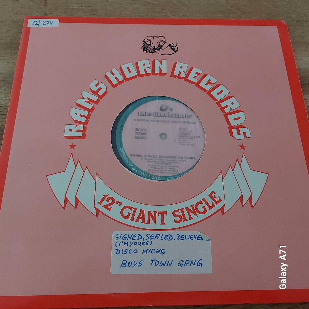 12 inch Maxisingel Boys Town Gang - Signed, Sealed Delivered, Maxi-single, 1980 - 1989, Dance, Ophalen of Verzenden