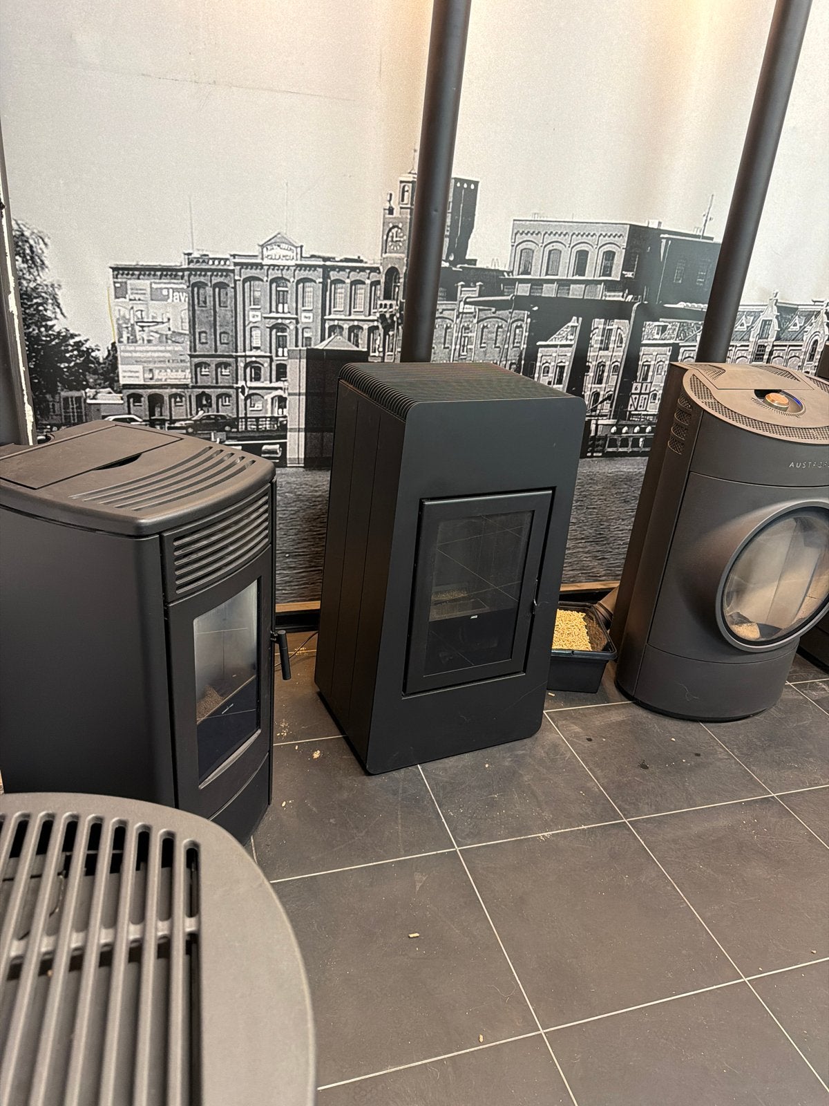 Mcz lam air,breed branderbakje - ,met air ventilator !!, Overige brandstoffen, Ophalen of Verzenden, Zo goed als nieuw, Pelletkachel