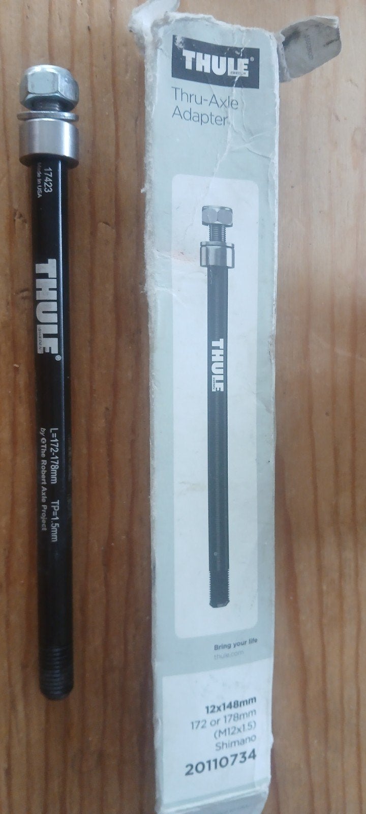 Thule Shimano Steekas Adapter voor Fietskar 12x148mm, Fietsen en Brommers, Ophalen of Verzenden, Zo goed als nieuw, Kinderkar