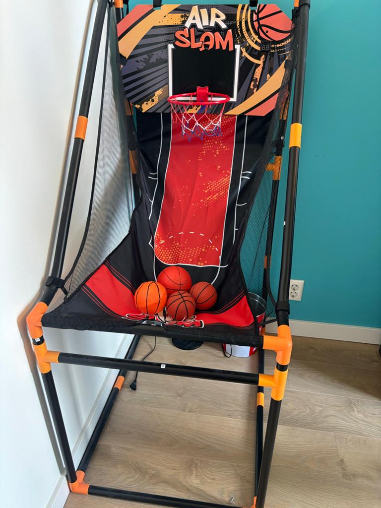 Air Slam Basketbal Arcade Spel met 4 Ballen, Ophalen, Zo goed als nieuw, Jongen of Meisje