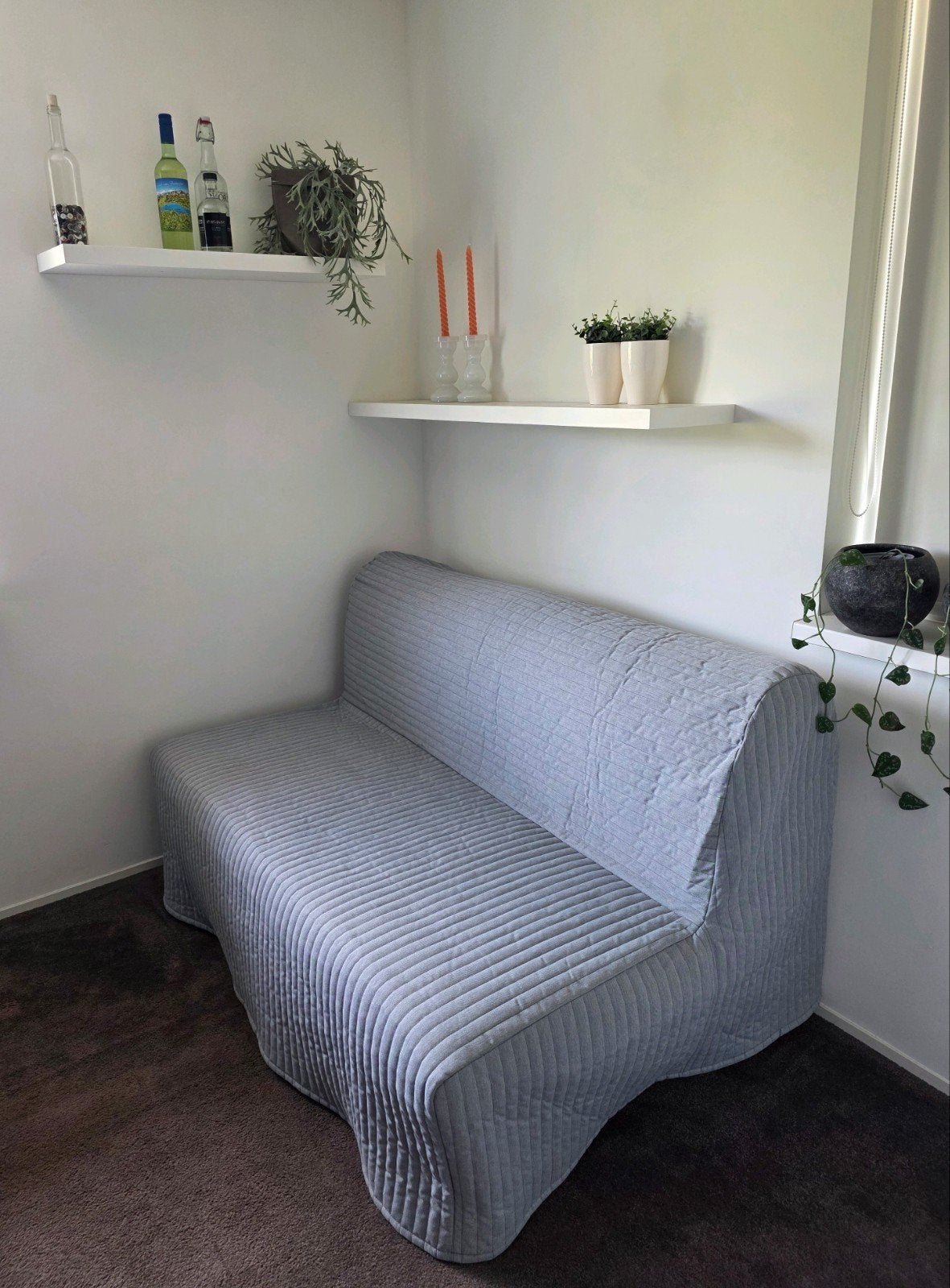 Ikea Lycksele Lövas 2-zits slaapbank muisgrijs, Huis en Inrichting, Ophalen, Tweepersoons, Zo goed als nieuw, Grijs