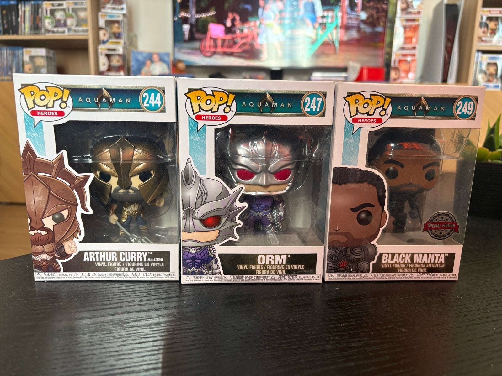 Funko Pop! Aquaman Arthur Curry, Orm, Black Manta, Verzamelen, Ophalen of Verzenden, Zo goed als nieuw