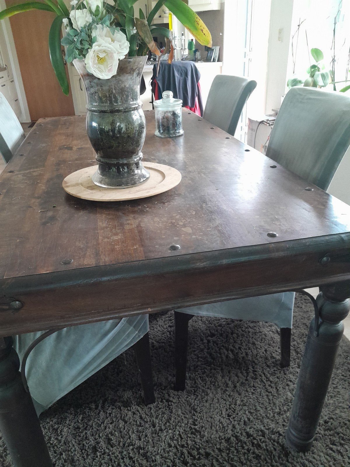 Tafel heel donker bruin zwart., Ophalen of Verzenden, Gebruikt, Rechthoekig, Koloniaal