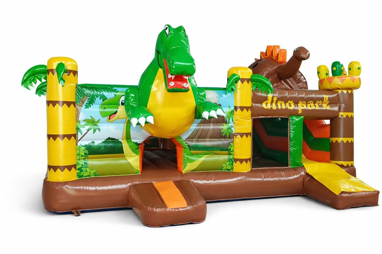 Te huur Dino Park Opblaasbaar Springkasteel met Glijbaan, Kinderen en Baby's, Speelgoed | Buiten | Springkussens, Ophalen, Nieuw