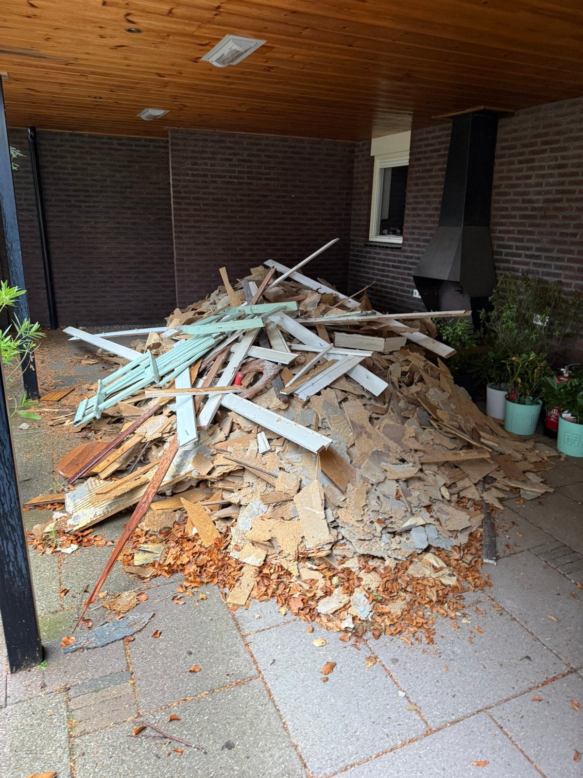 Parket vloer! Gratis voor in de kachel, Tuin en Terras, Haardhout, Minder dan 3 m³, Ophalen