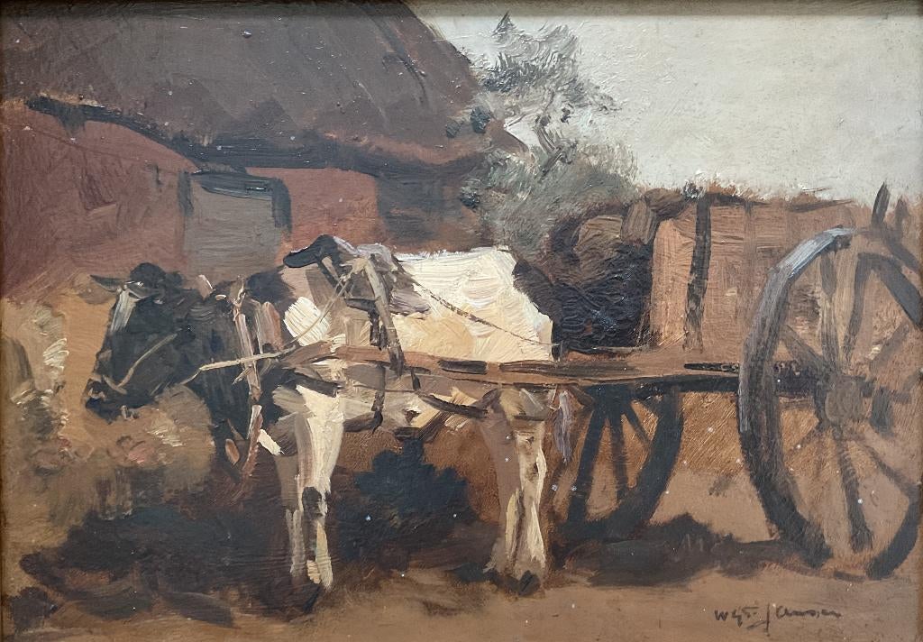 Willem George Frederik Jansen (1871-1949) - Boerenkar, Antiek en Kunst, Ophalen of Verzenden