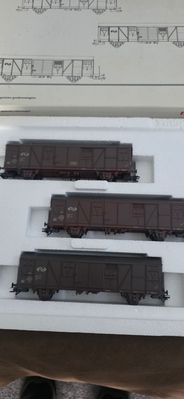 Märklin NS Gesloten Goederenwagons Set (3 stuks), Wisselstroom, Treinset, Ophalen of Verzenden, Märklin