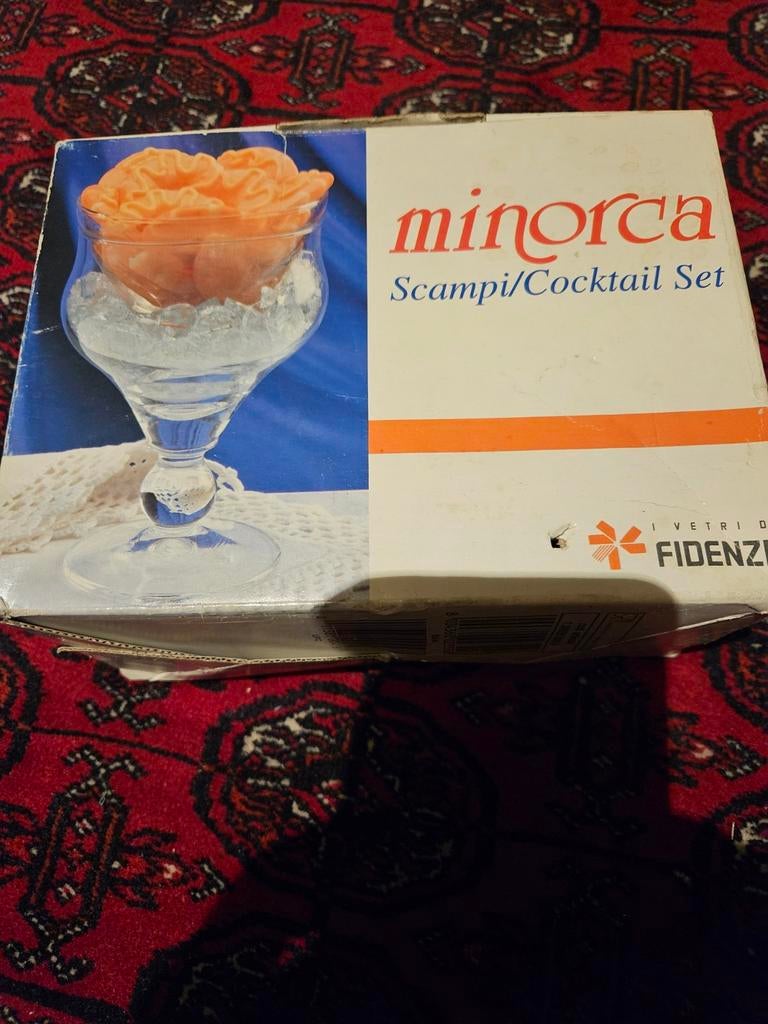 Minorca Scampi/Cocktail Set - Fidenza Glas, Ophalen, Nieuw, Glas, Glas of Glazen