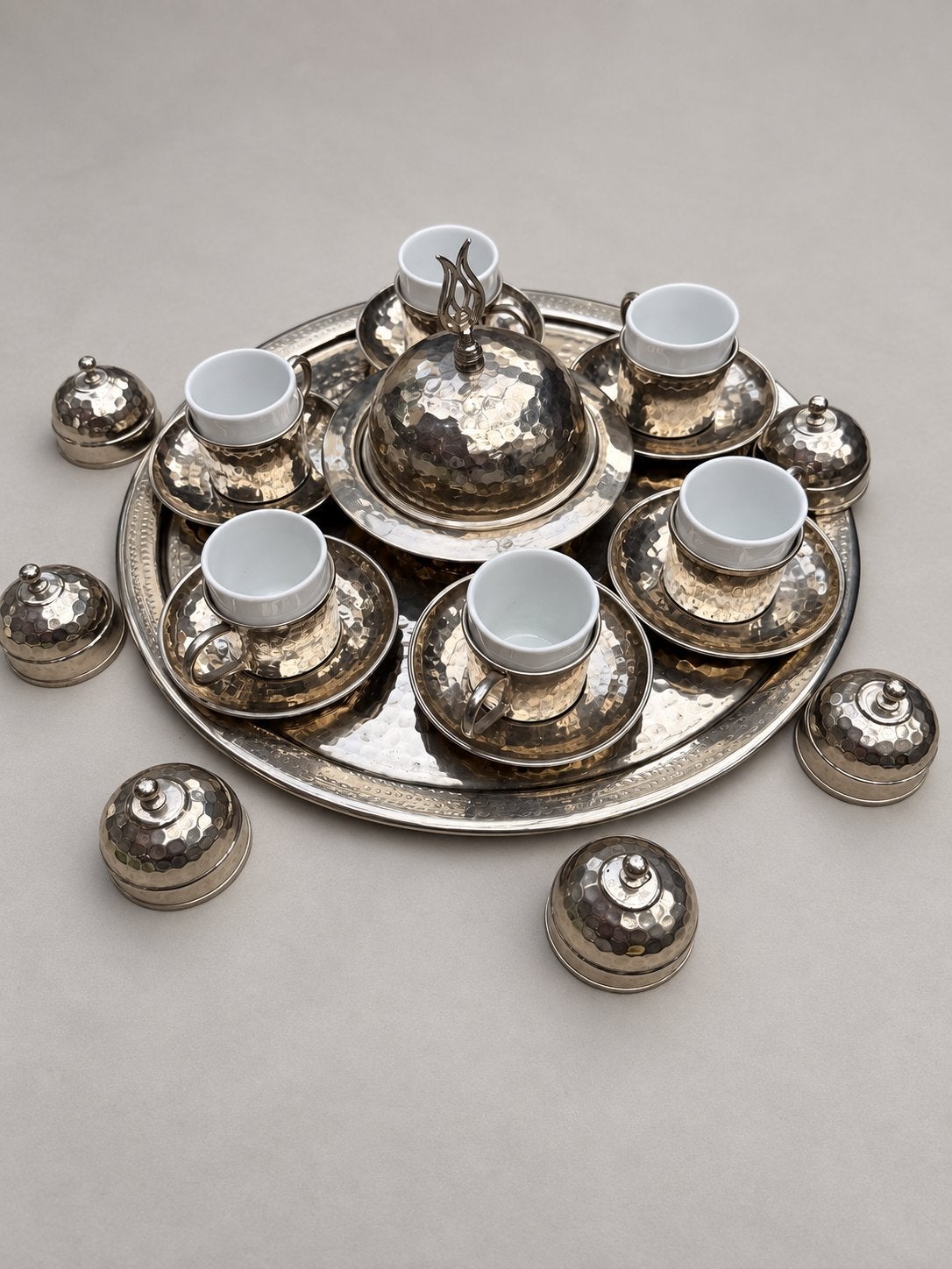 Turks theeservies/koffieservies met theepot en 6 kopjes, Antiek en Kunst, Ophalen of Verzenden
