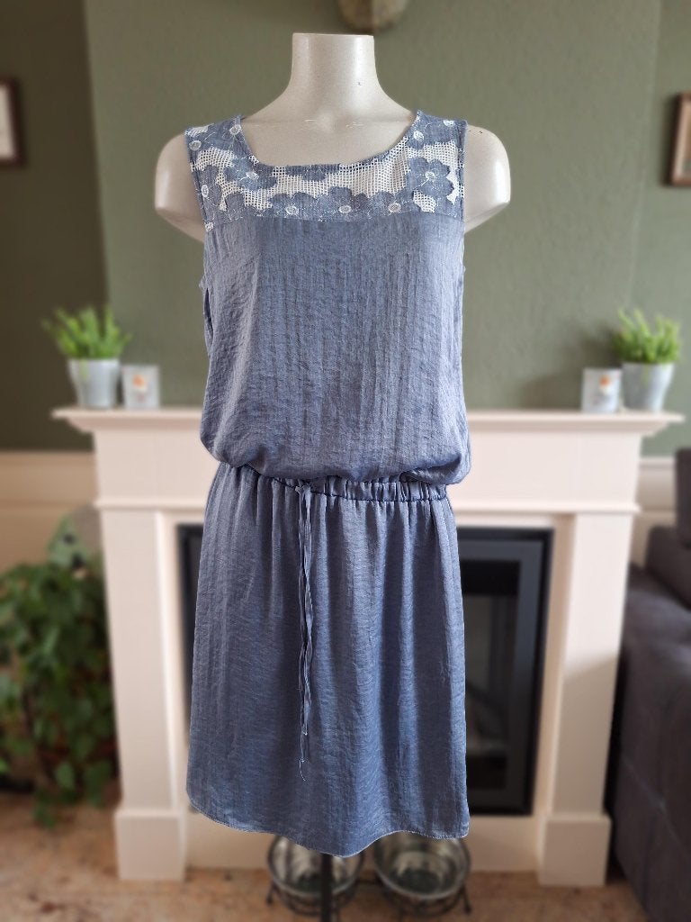 Senso blauw lieflijk jurk jurkje 38, Maat 38/40 (M), Senso, Zo goed als nieuw, Knielengte