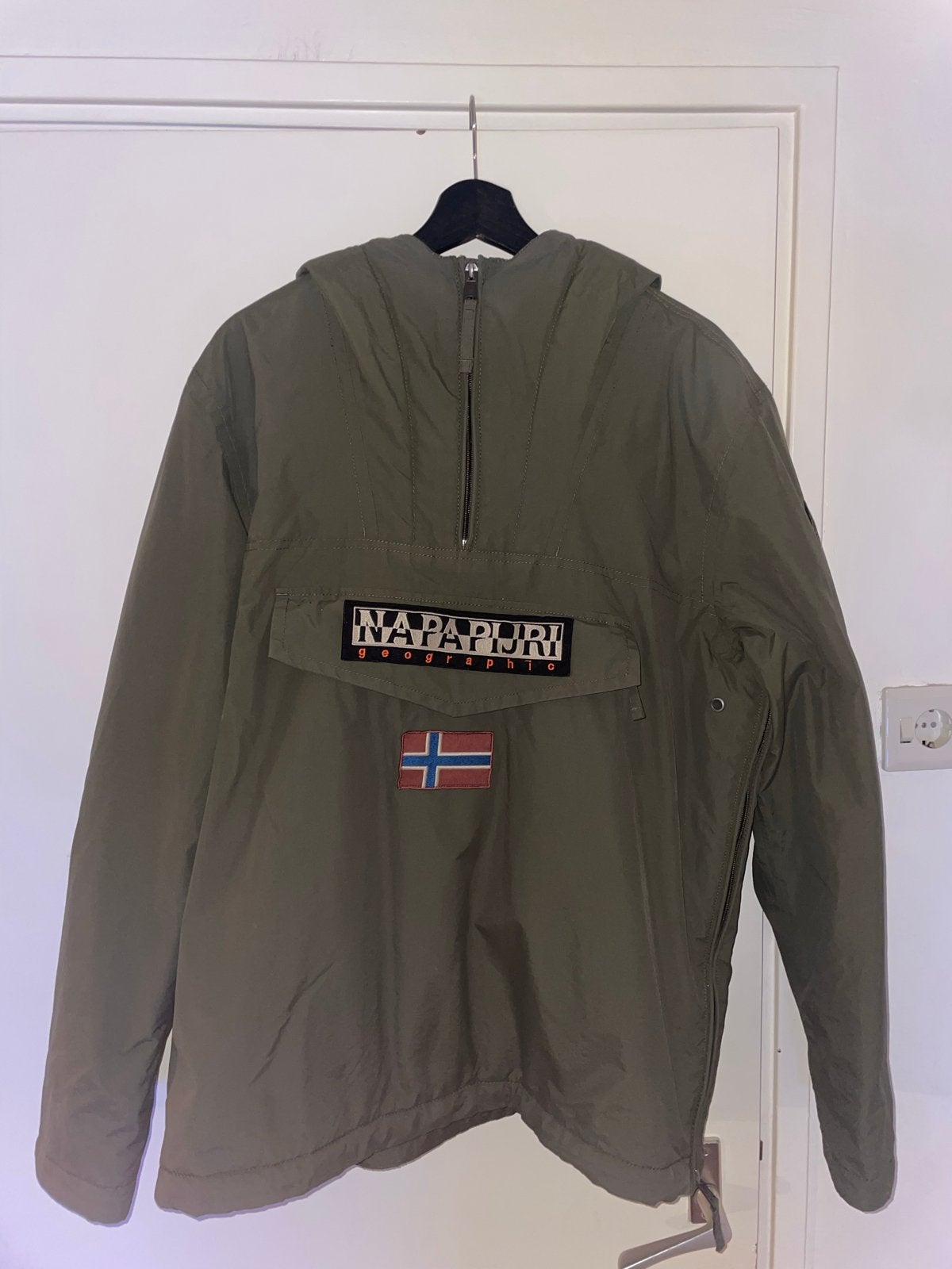 Napapijri Anorak Jas - Groen - Maat L, Kleding | Heren, Jassen | Winter, Ophalen of Verzenden, Zo goed als nieuw, Maat 52/54 (L)