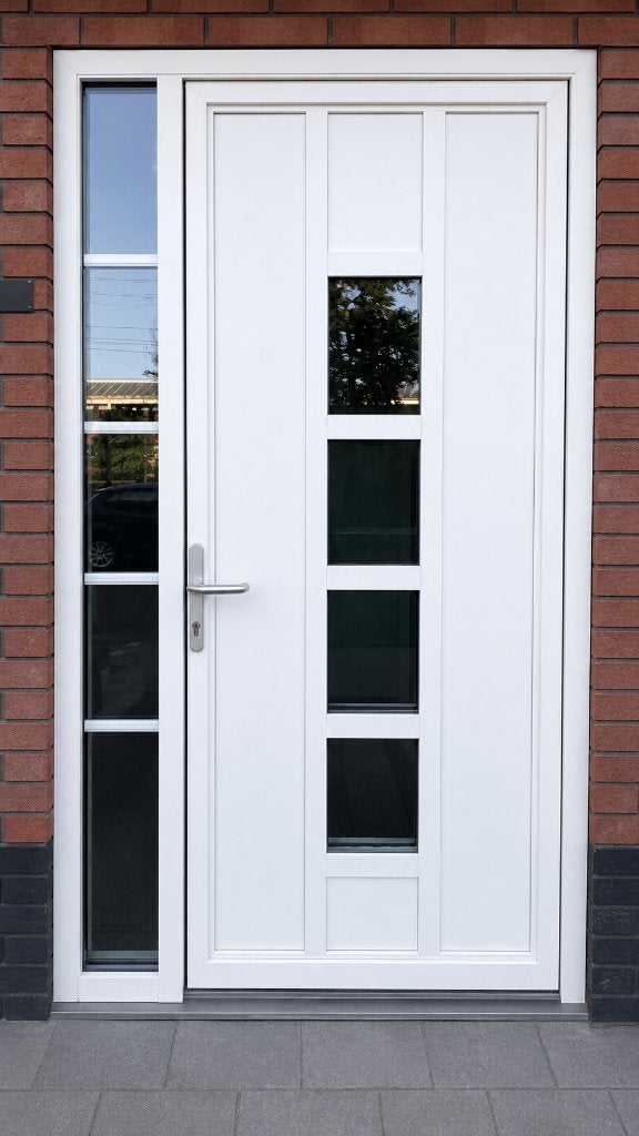 Aluminium voordeur met zijvenster, nieuw, Doe-het-zelf en Verbouw, Kozijnen en Schuifpuien, Deurkozijn, 150 tot 225 cm, Ophalen