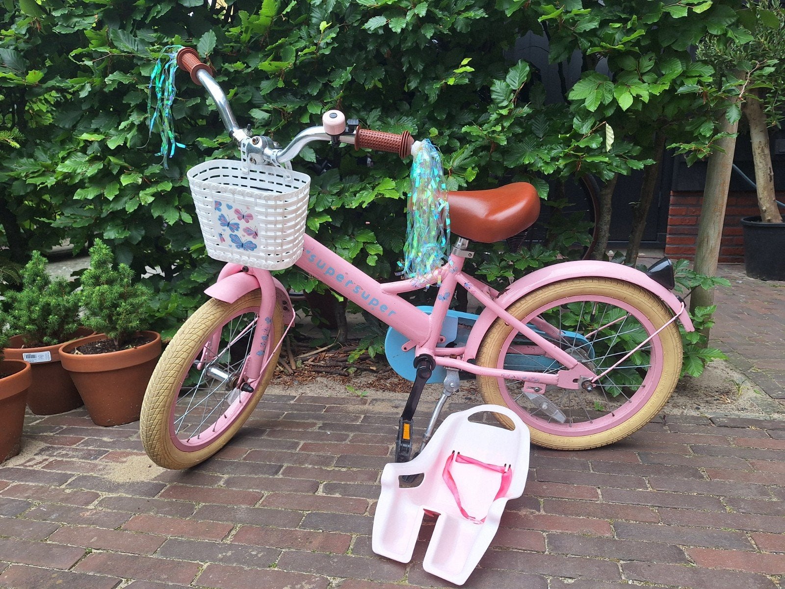 Fiets meisje 16 inch Supersuper, Ophalen, Terugtraprem, Gebruikt, 16 inch