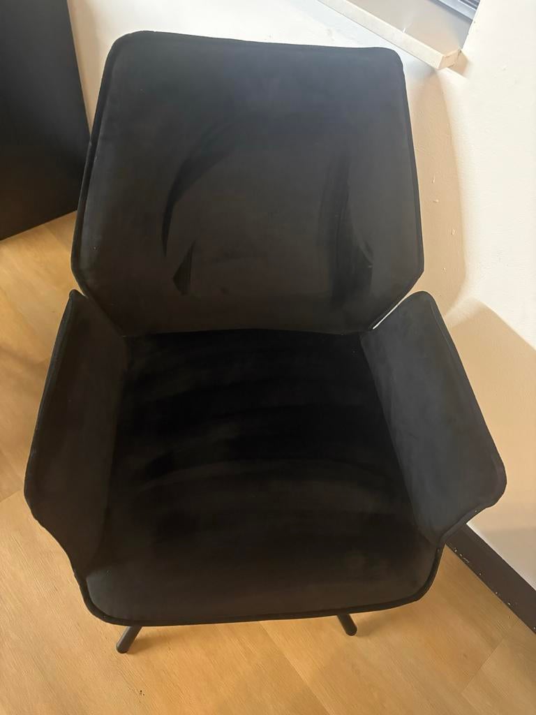 4x Zwarte stoffen eetstoelen - Makkelijk schoon te maken, Ophalen, Gebruikt, Zwart, Vier