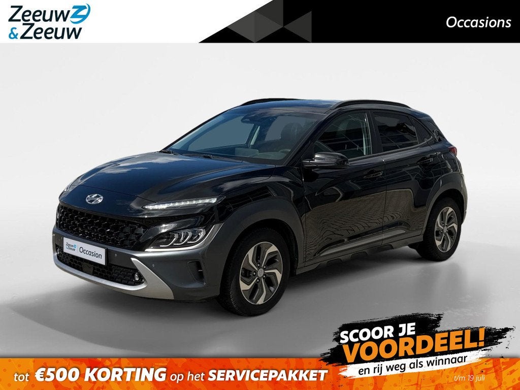 Hyundai Kona 1.6 GDI HEV Fashion Design Sky | Vol Opties! |, Auto's, Hyundai, 12 maanden, Gebruikt, Leder en Stof, Bedrijf