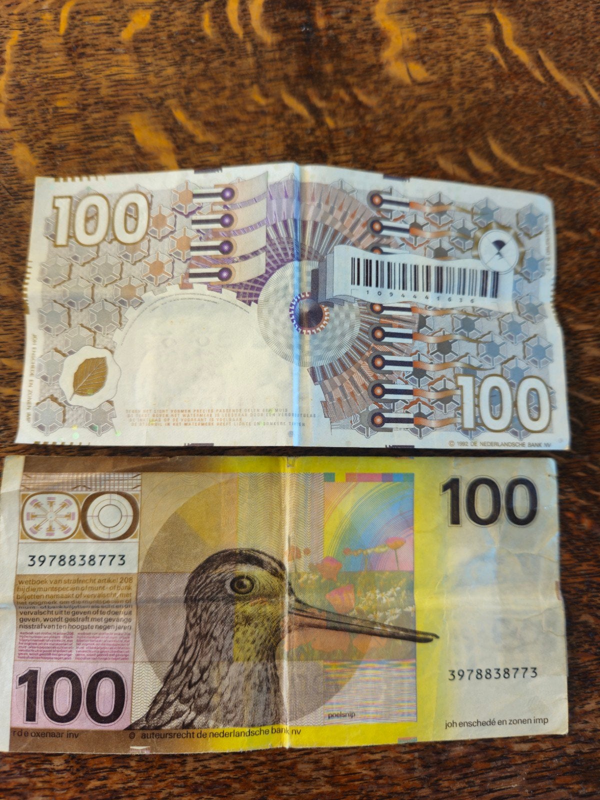 Guldenbriefjes, Ophalen of Verzenden, 100 gulden