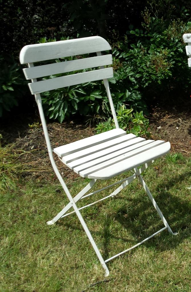 Antiek Frans BISTRO stoeltje / tuinstoeltje / klapstoeltje, Ophalen of Verzenden, Metaal, Inklapbaar