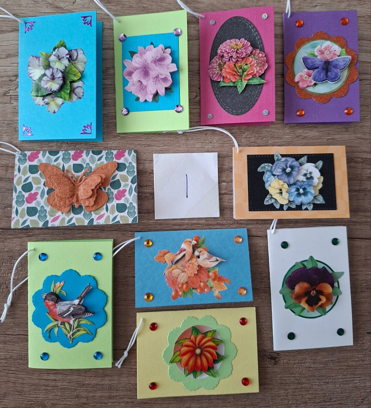 Setje 3D Cadeau/Bloemen Kaartjes, Zie Info/Foto's, In Gemert, Ophalen, Nieuw, Overige thema's