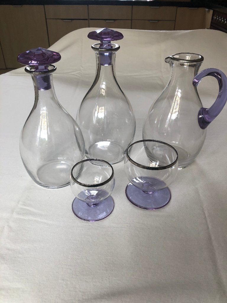 Art Deco kristallen karaffen- en glazenset, Antiek en Kunst, Antiek | Glas en Kristal, Ophalen