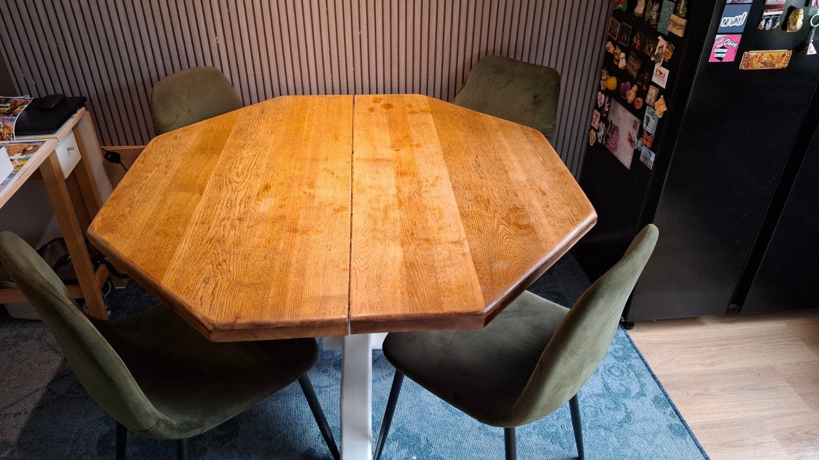 Uitschuifbare eettafel 120x120/160 cm, Huis en Inrichting, Tafels | Eettafels, Ophalen, Gebruikt, 100 tot 150 cm, 150 tot 200 cm