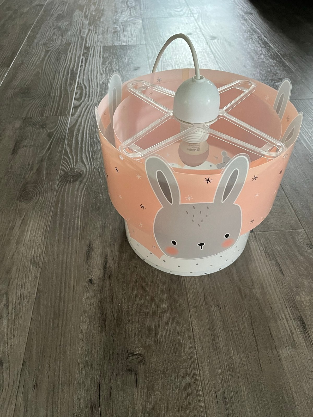 Leuke kinderlamp met konijntjes - roze, Ophalen, Overige merken, Kunststof, Roze