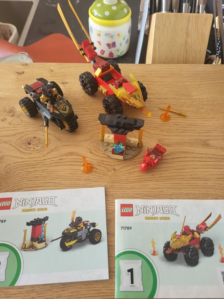 LEGO Ninjago 71789 Kai & Ras's Car and Bike Battle, Ophalen of Verzenden, Zo goed als nieuw, Jongen of Meisje