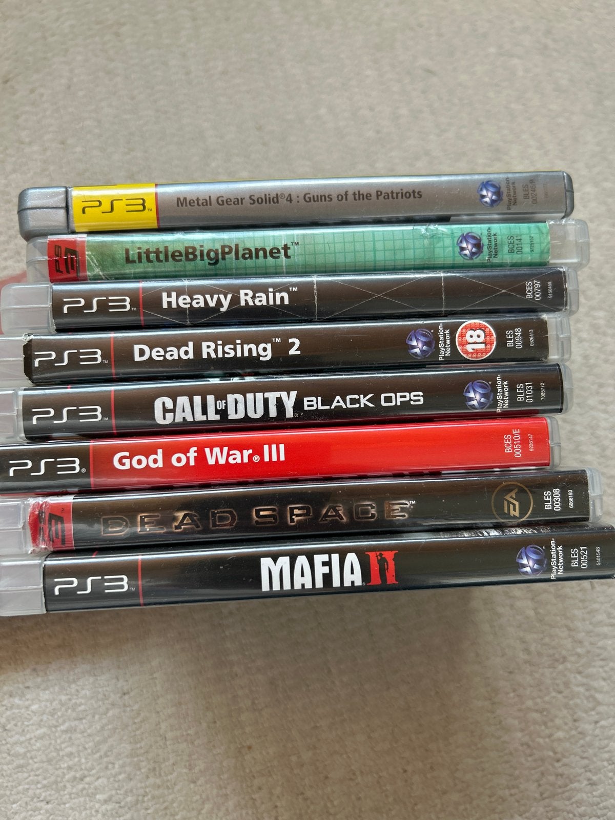 PS3 Games Bundel: Metal Gear Solid 4, Heavy Rain, Dead Space, Spelcomputers en Games, Online, Gebruikt, Vanaf 18 jaar, 1 speler