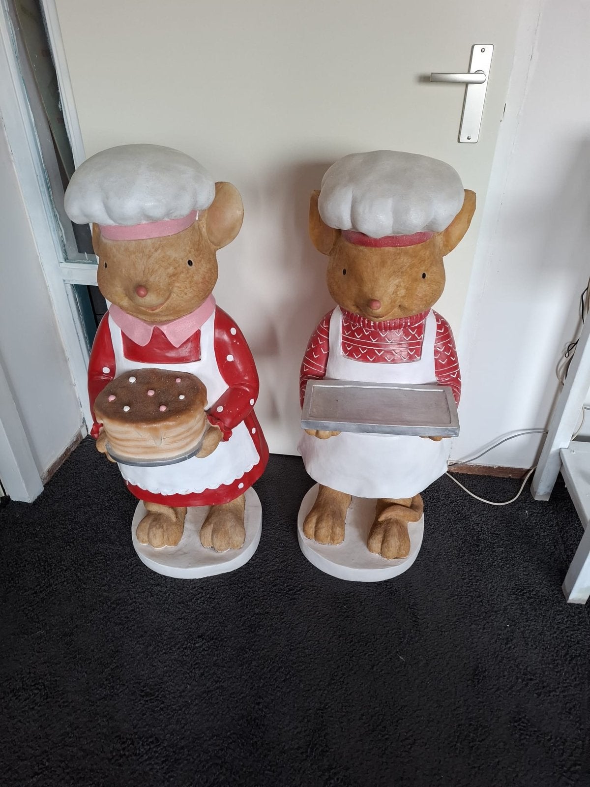 2 Grote Kerst Muizen Beelden- 97 cm hoog, Ophalen of Verzenden, Gebruikt
