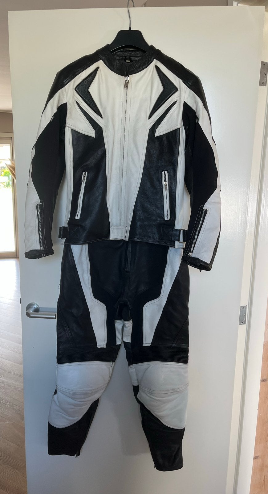 Restyle Leren Motorpak Zwart/Wit - Maat L/38, Motoren, Kleding | Motorkleding, Ophalen, Tweedehands, Dames, Combipak