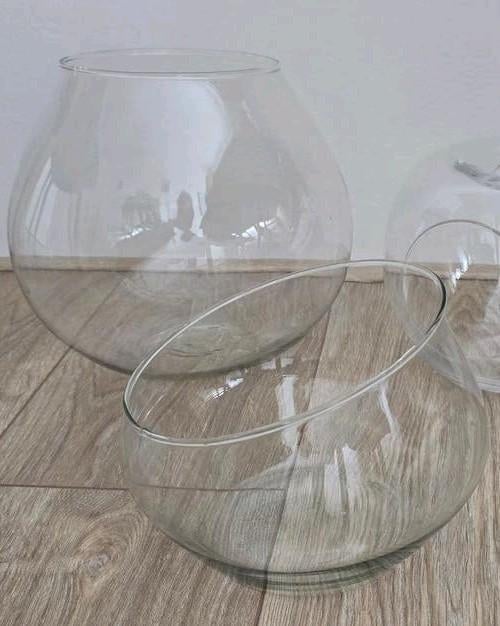 Set van 2 glazen vazen/terrariums, Ophalen, Zo goed als nieuw, Overige kleuren, Glas