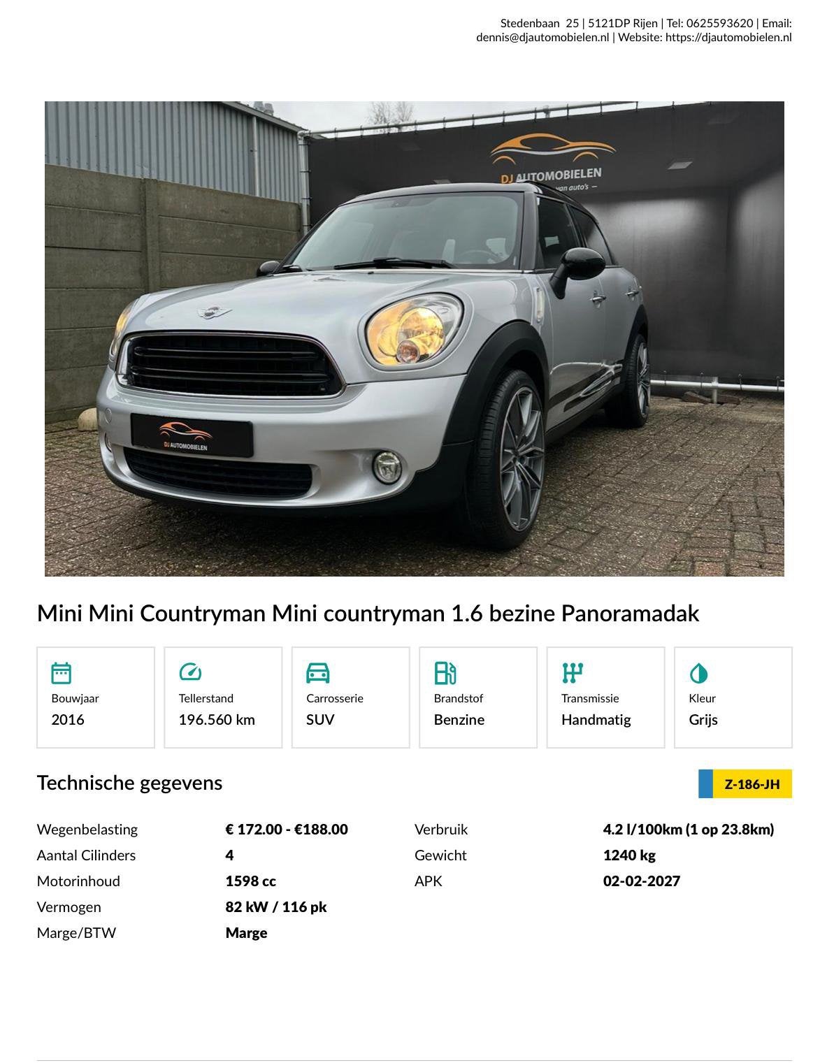 Mini Countryman 2016 john works uitvoering, Auto's, Mini, Voorwielaandrijving, Stof, Zwart, Bedrijf