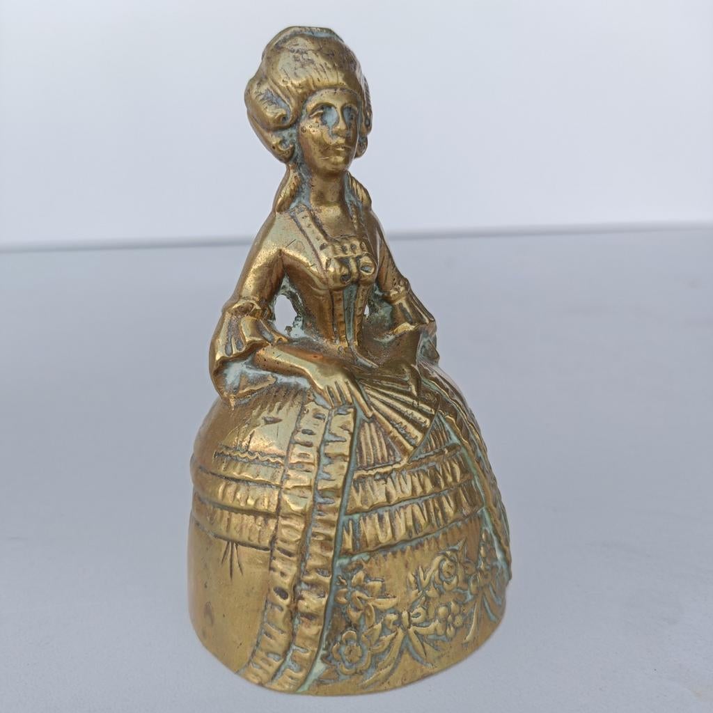 Antieke koperen tafelbel, Lady Bell, Antiek en Kunst, Ophalen of Verzenden