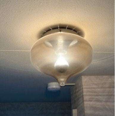 Vintage glazen Dijkstra druppel plafondlamp, Ophalen