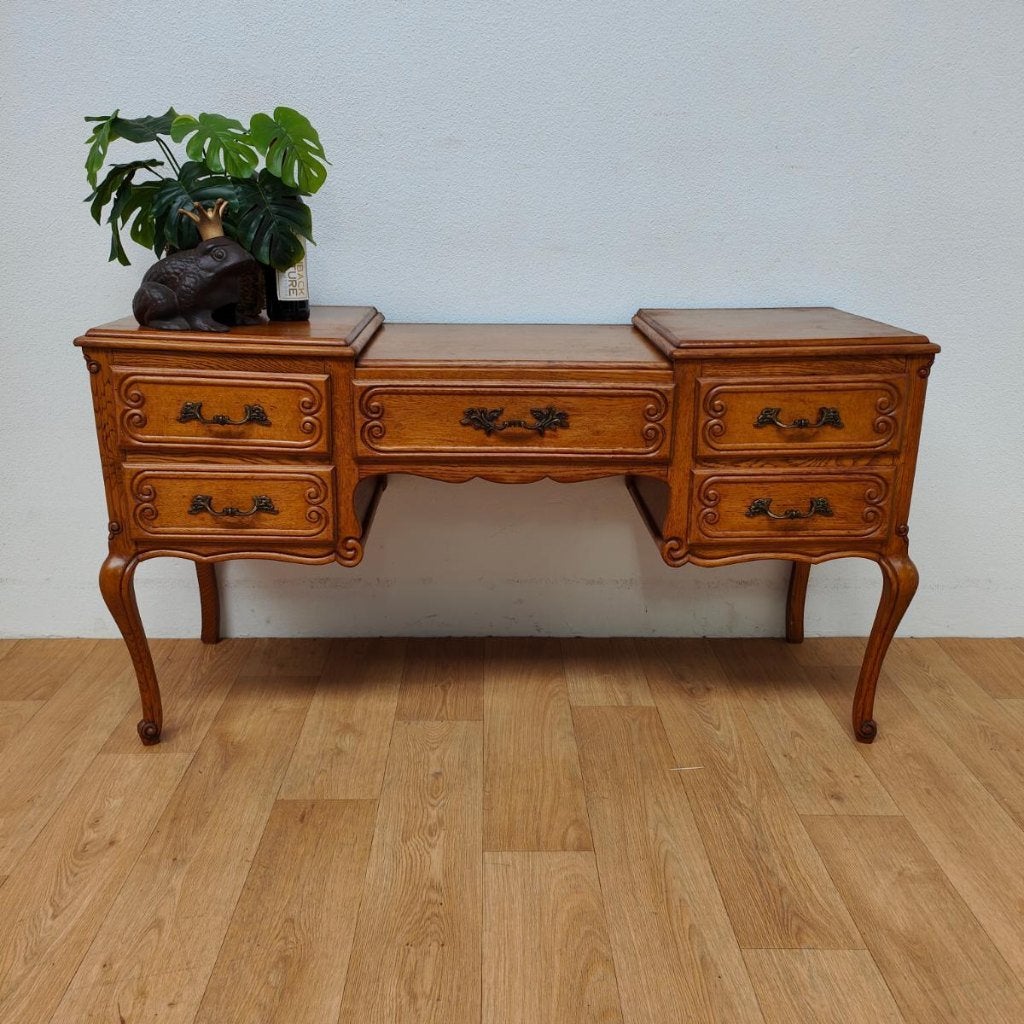 Vintage Landelijke sidetable bureau kaptafel tv-meubel 902, Valkenswaard, Gebruikt, Info@flashbackfurniture.nl, Eikenhout