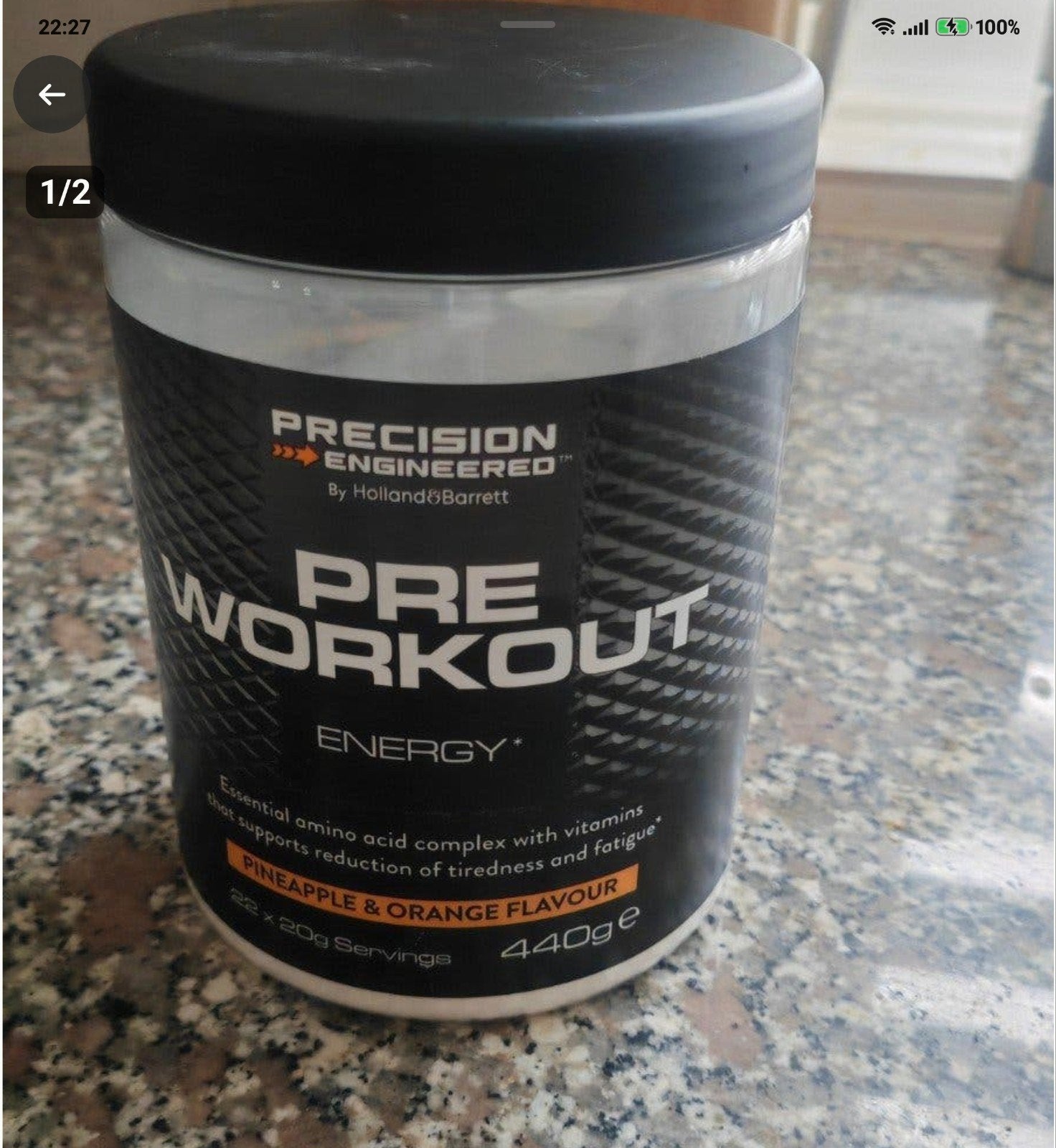 Precision Engineered Pre Workout Energy  Ananas & Sinaasappe, Ophalen of Verzenden, Zo goed als nieuw, Poeder of Drank